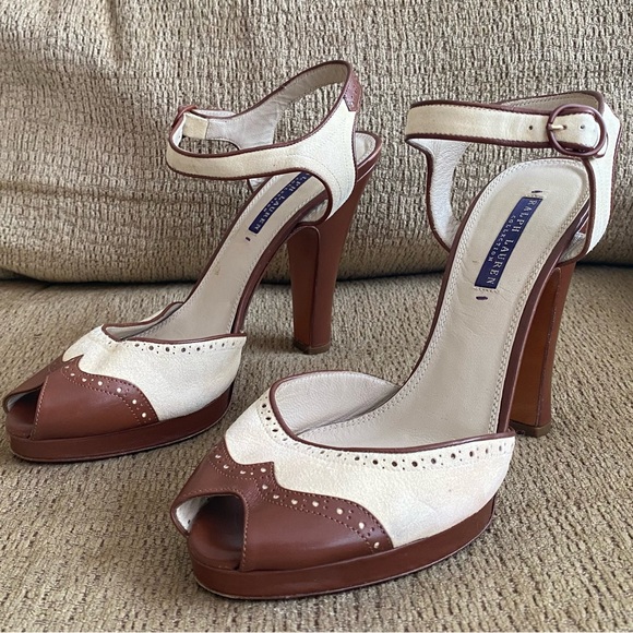 Ralph Lauren Purple Label Shoes - Ralph Lauren purple label Oxford peep toe high heels size 9.5